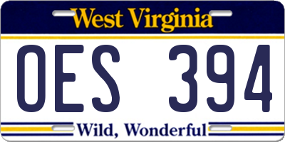 WV license plate OES394