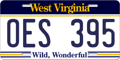 WV license plate OES395