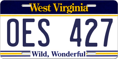 WV license plate OES427