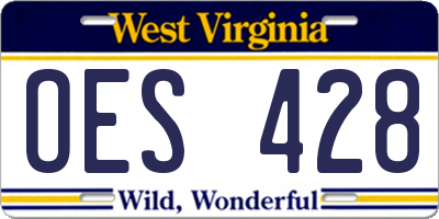 WV license plate OES428