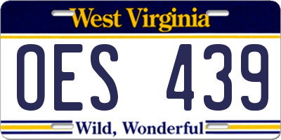 WV license plate OES439