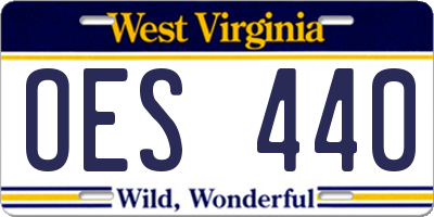 WV license plate OES440