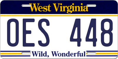 WV license plate OES448