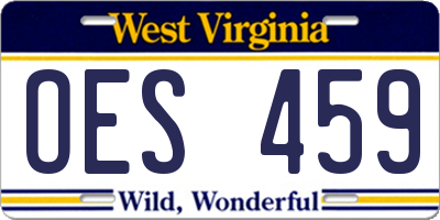 WV license plate OES459