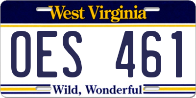 WV license plate OES461