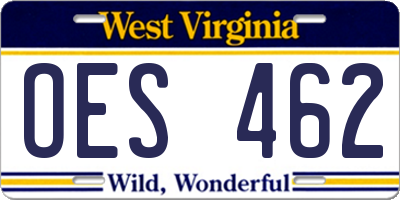 WV license plate OES462