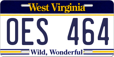 WV license plate OES464
