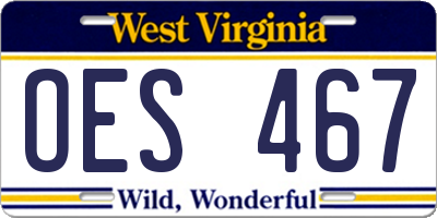 WV license plate OES467