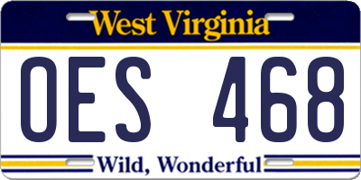 WV license plate OES468