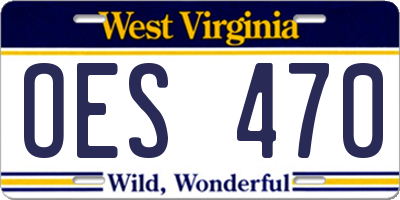 WV license plate OES470