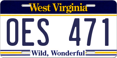WV license plate OES471