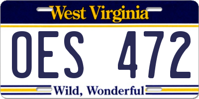 WV license plate OES472