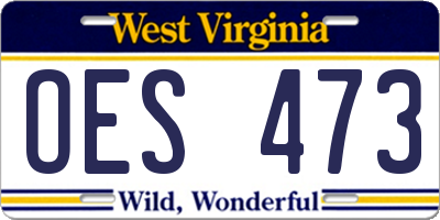 WV license plate OES473