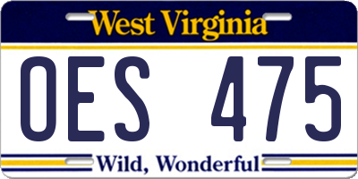 WV license plate OES475