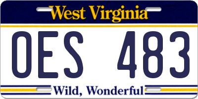 WV license plate OES483