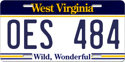 WV license plate OES484