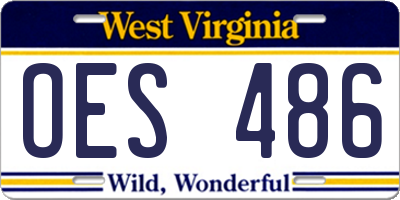 WV license plate OES486