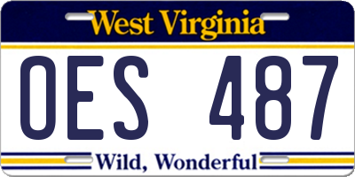 WV license plate OES487