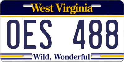 WV license plate OES488