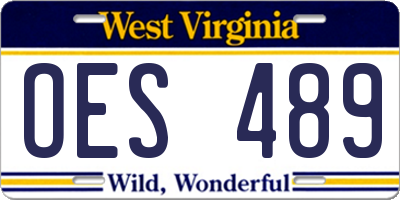 WV license plate OES489