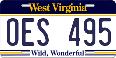 WV license plate OES495