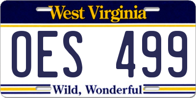 WV license plate OES499