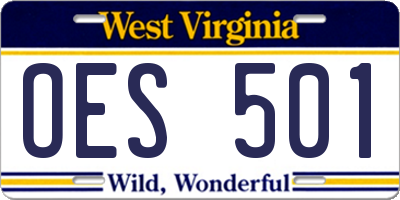 WV license plate OES501