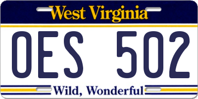WV license plate OES502