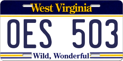 WV license plate OES503