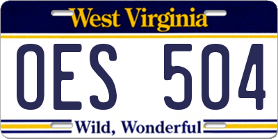 WV license plate OES504