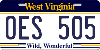 WV license plate OES505