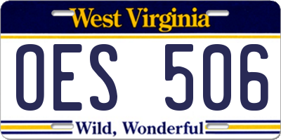 WV license plate OES506