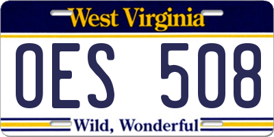 WV license plate OES508