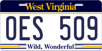 WV license plate OES509