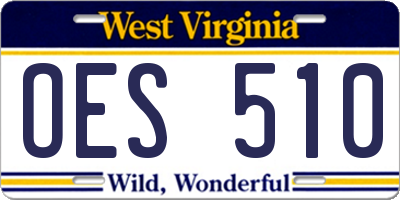 WV license plate OES510