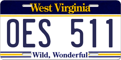 WV license plate OES511