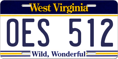WV license plate OES512
