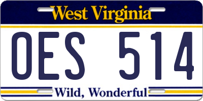 WV license plate OES514