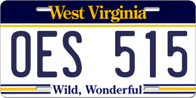 WV license plate OES515