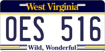 WV license plate OES516