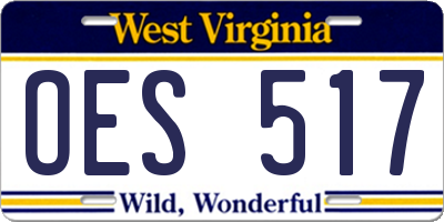 WV license plate OES517
