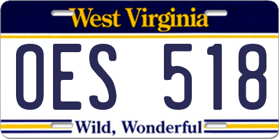 WV license plate OES518