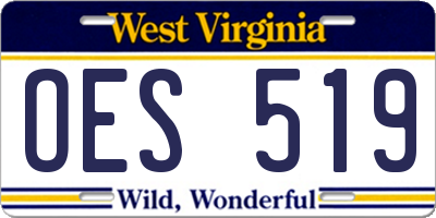 WV license plate OES519