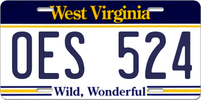 WV license plate OES524