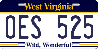 WV license plate OES525