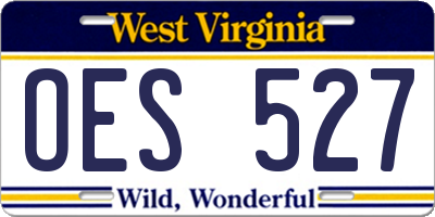 WV license plate OES527