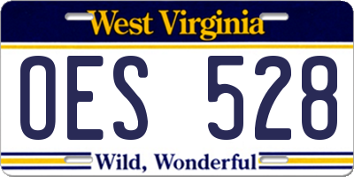 WV license plate OES528