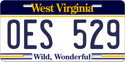 WV license plate OES529
