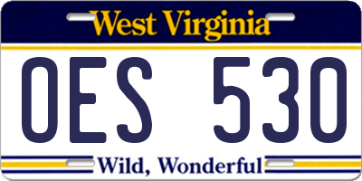WV license plate OES530