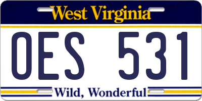 WV license plate OES531